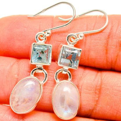 Rainbow Moonstone Earrings handcrafted by Ana Silver Co - EARR424824