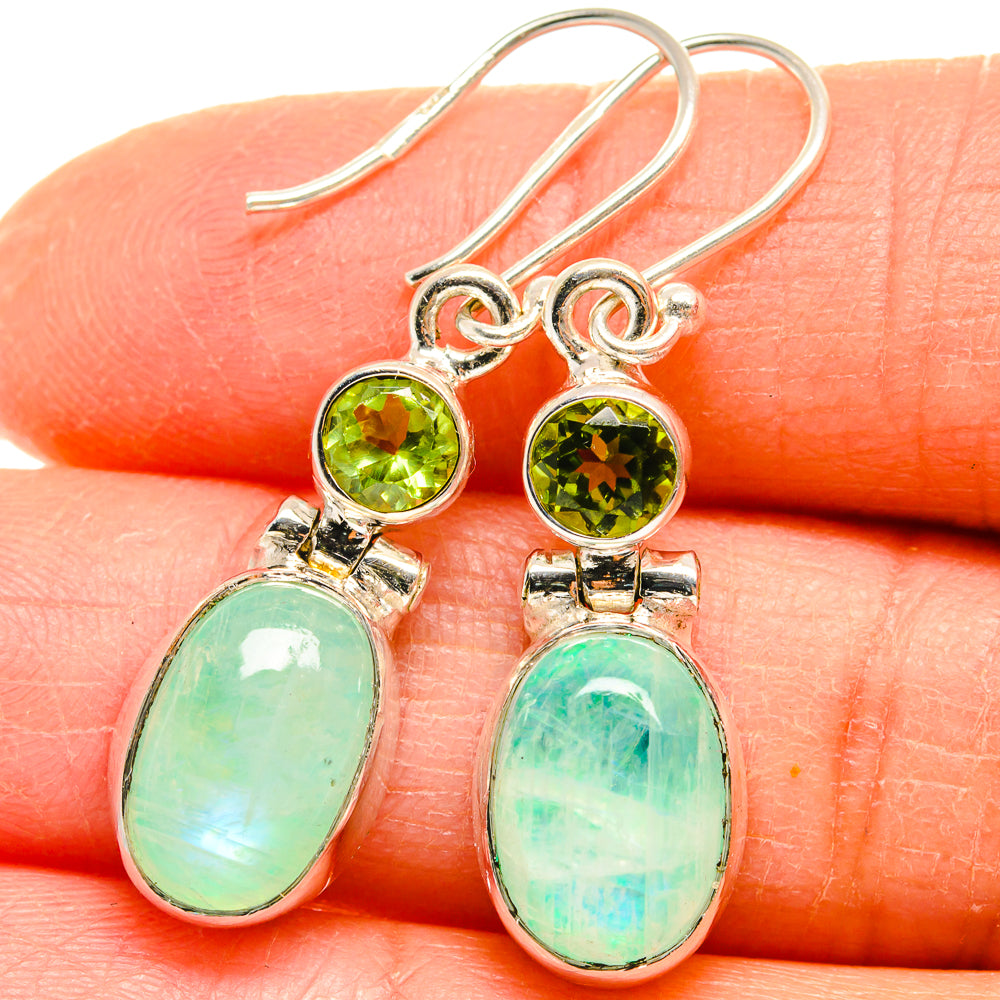 Green Moonstone Earrings handcrafted by Ana Silver Co - EARR424825