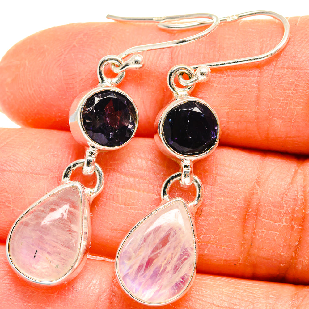 Rainbow Moonstone Earrings handcrafted by Ana Silver Co - EARR424826