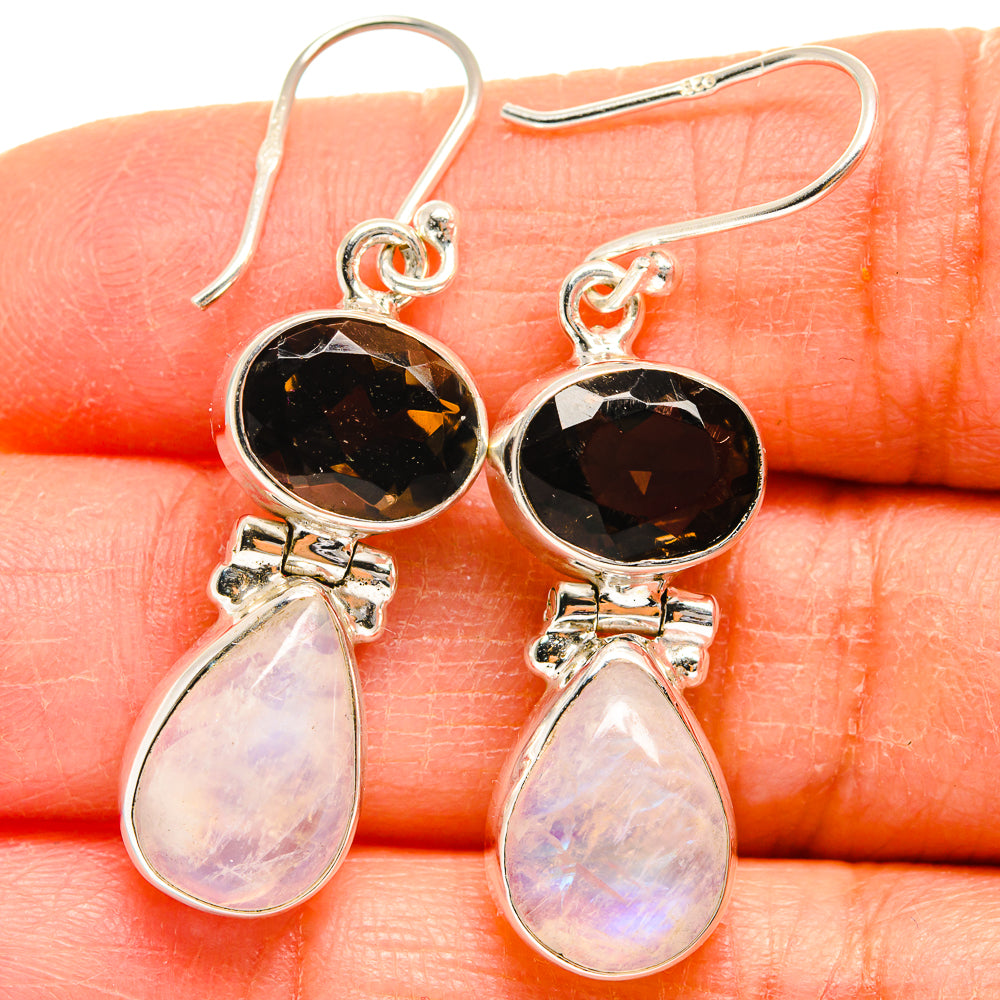 Rainbow Moonstone Earrings handcrafted by Ana Silver Co - EARR424827