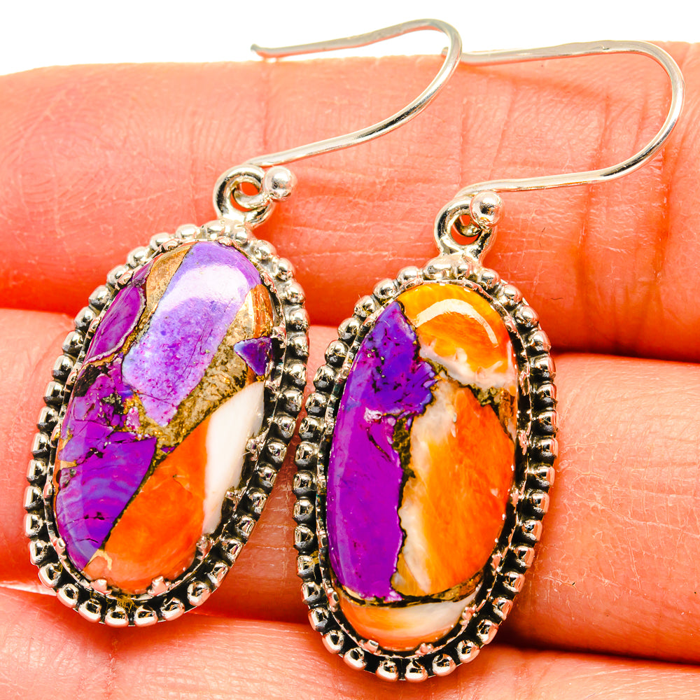 Spiny Oyster Turquoise Earrings handcrafted by Ana Silver Co - EARR424829