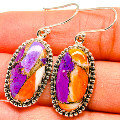 Spiny Oyster Turquoise Earrings handcrafted by Ana Silver Co - EARR424829