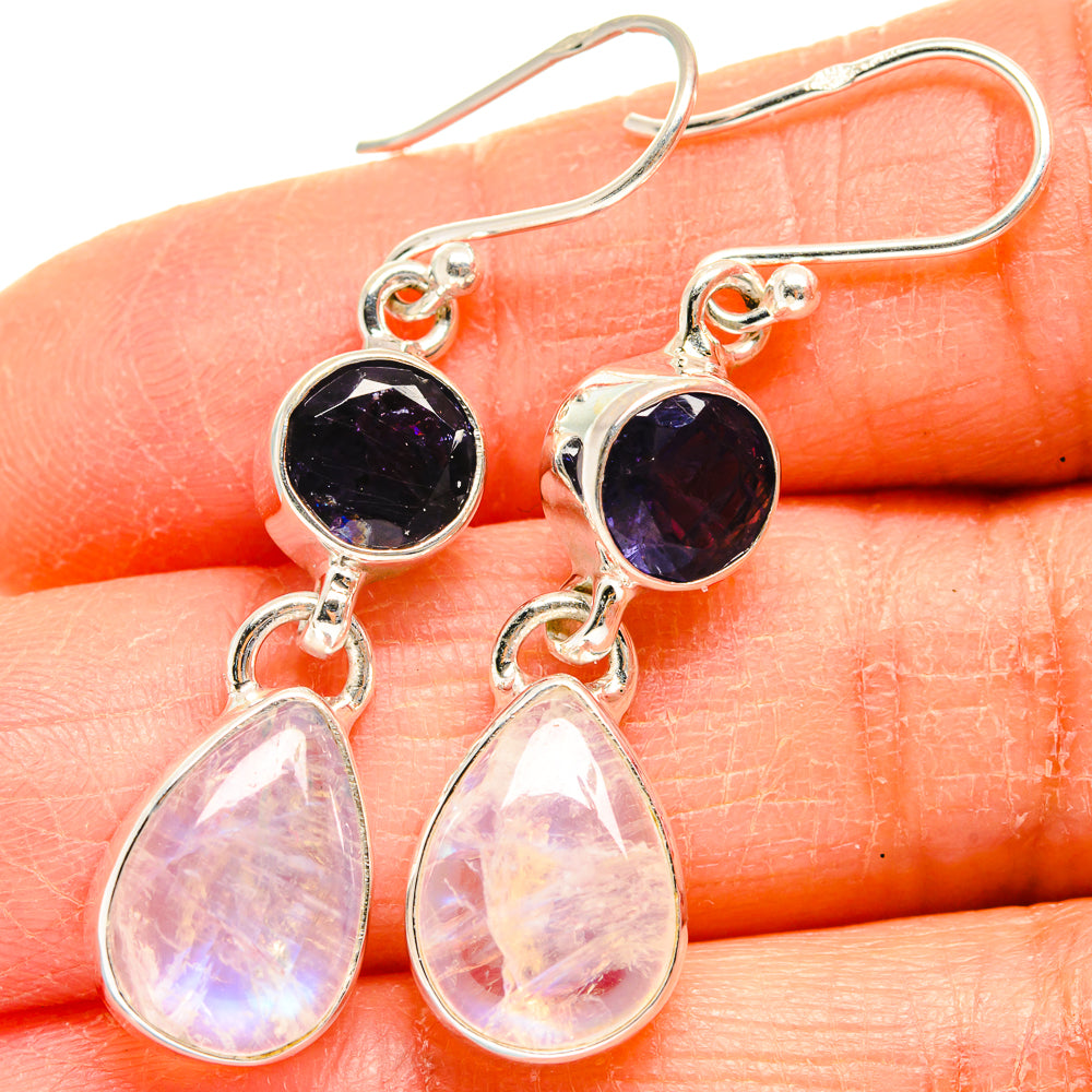 Rainbow Moonstone Earrings handcrafted by Ana Silver Co - EARR424843