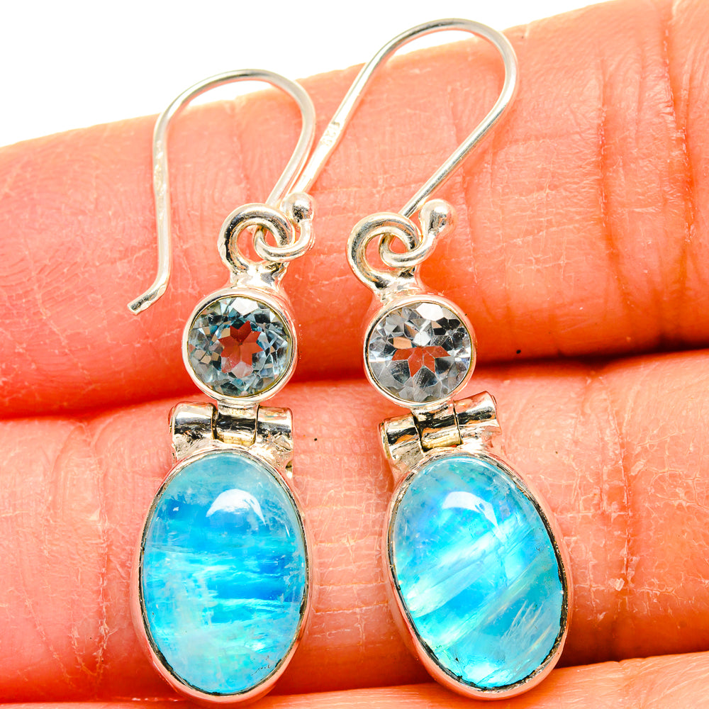 Rainbow Moonstone Earrings handcrafted by Ana Silver Co - EARR424845