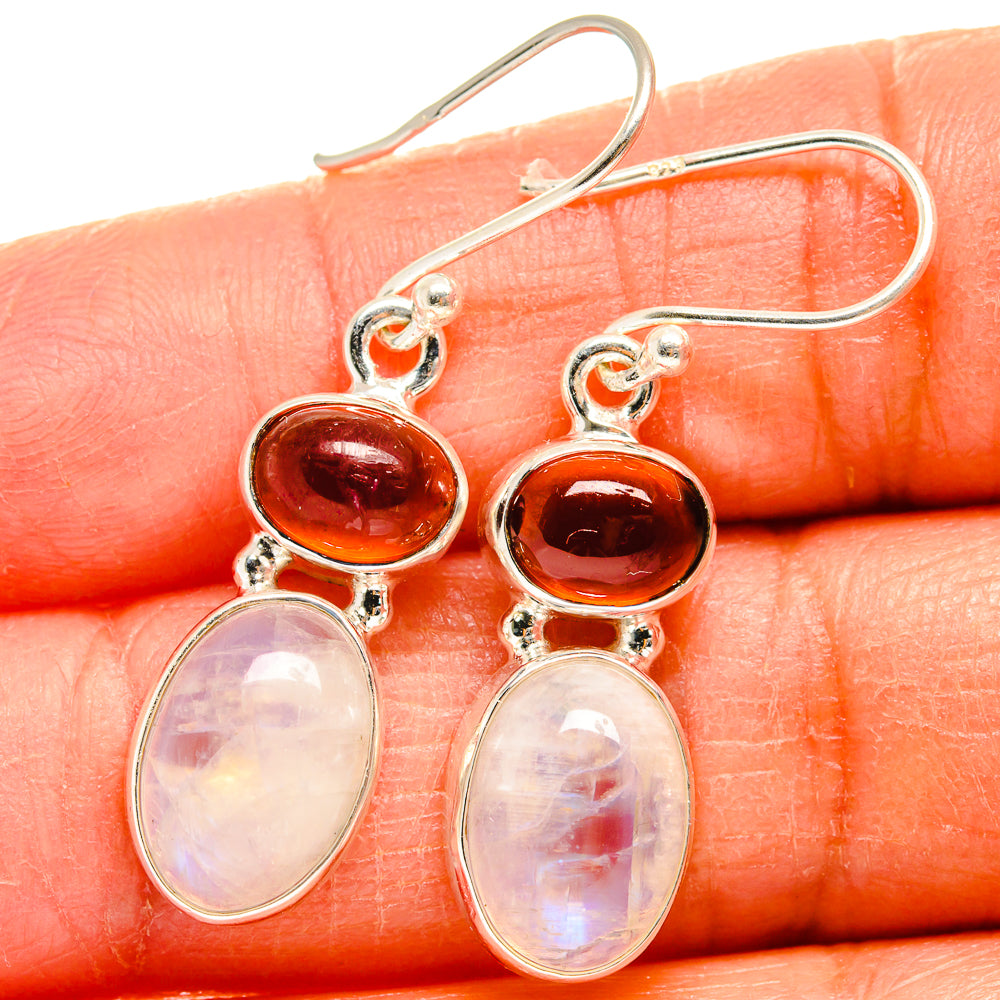 Rainbow Moonstone Earrings handcrafted by Ana Silver Co - EARR424846