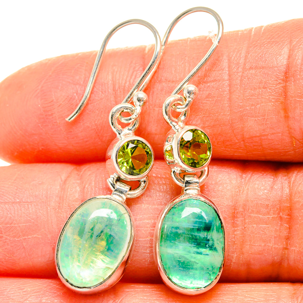 Green Moonstone Earrings handcrafted by Ana Silver Co - EARR424847