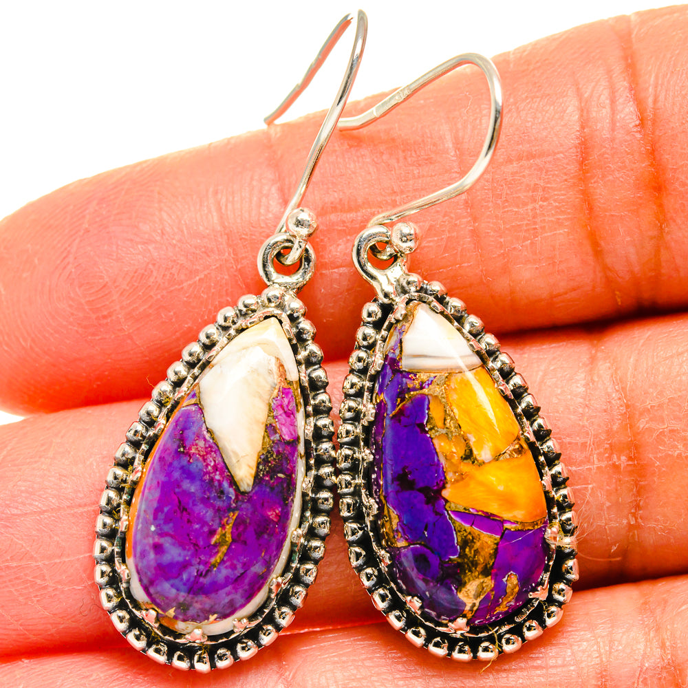 Spiny Oyster Turquoise Earrings handcrafted by Ana Silver Co - EARR424848