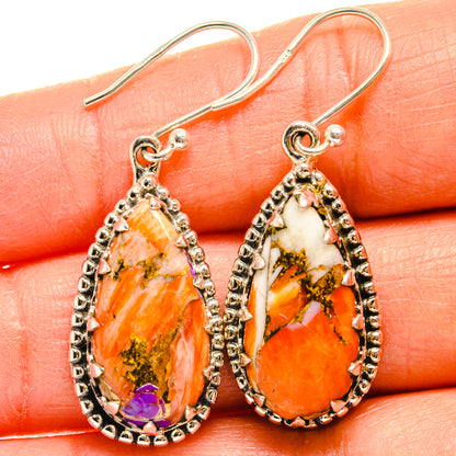 Spiny Oyster Turquoise Earrings handcrafted by Ana Silver Co - EARR424850
