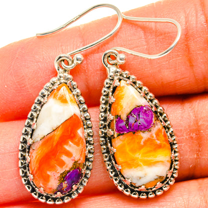 Spiny Oyster Turquoise Earrings handcrafted by Ana Silver Co - EARR424857
