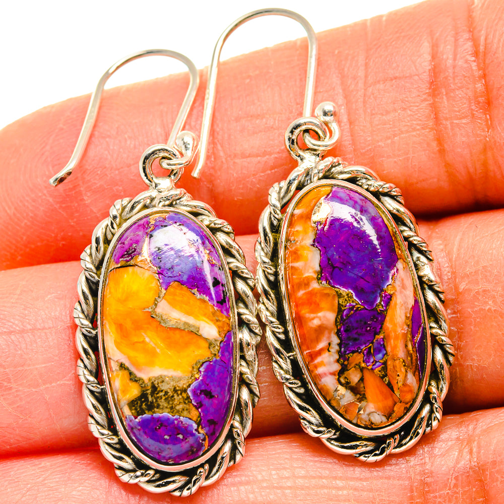 Spiny Oyster Turquoise Earrings handcrafted by Ana Silver Co - EARR424867