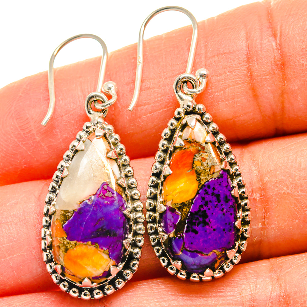 Spiny Oyster Turquoise Earrings handcrafted by Ana Silver Co - EARR424871