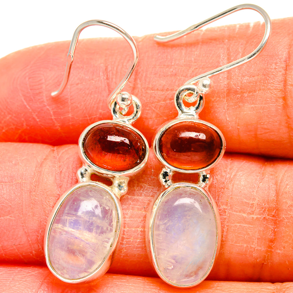 Rainbow Moonstone Earrings handcrafted by Ana Silver Co - EARR424874