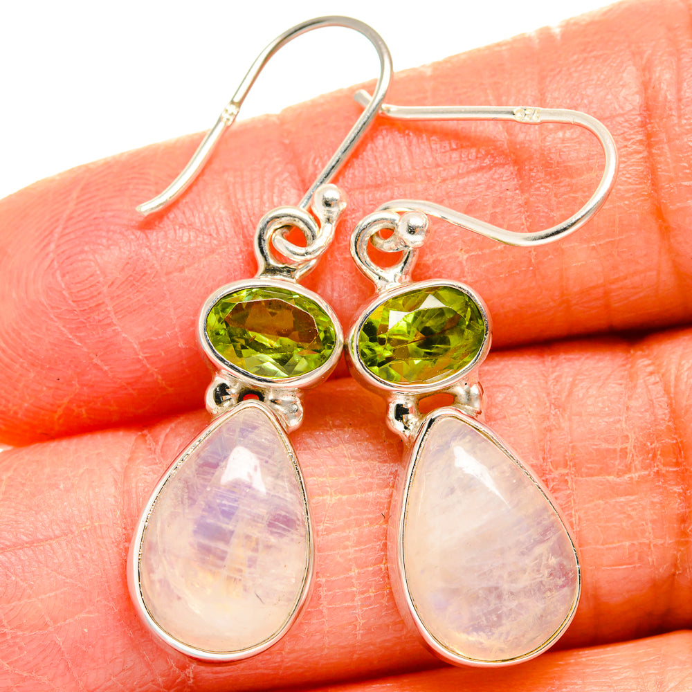 Rainbow Moonstone Earrings handcrafted by Ana Silver Co - EARR424876