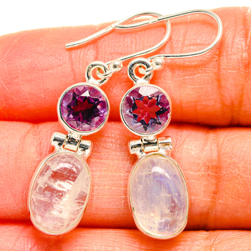 Rainbow Moonstone Earrings handcrafted by Ana Silver Co - EARR424881