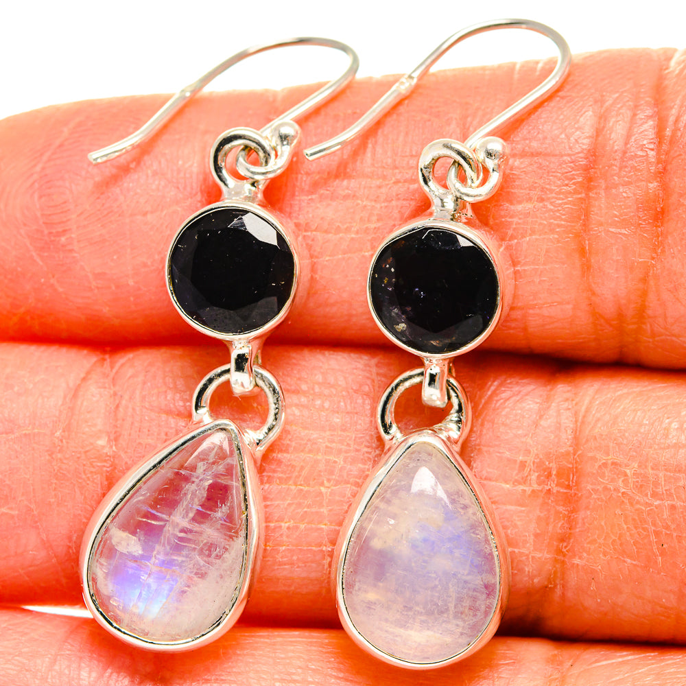 Rainbow Moonstone Earrings handcrafted by Ana Silver Co - EARR424887