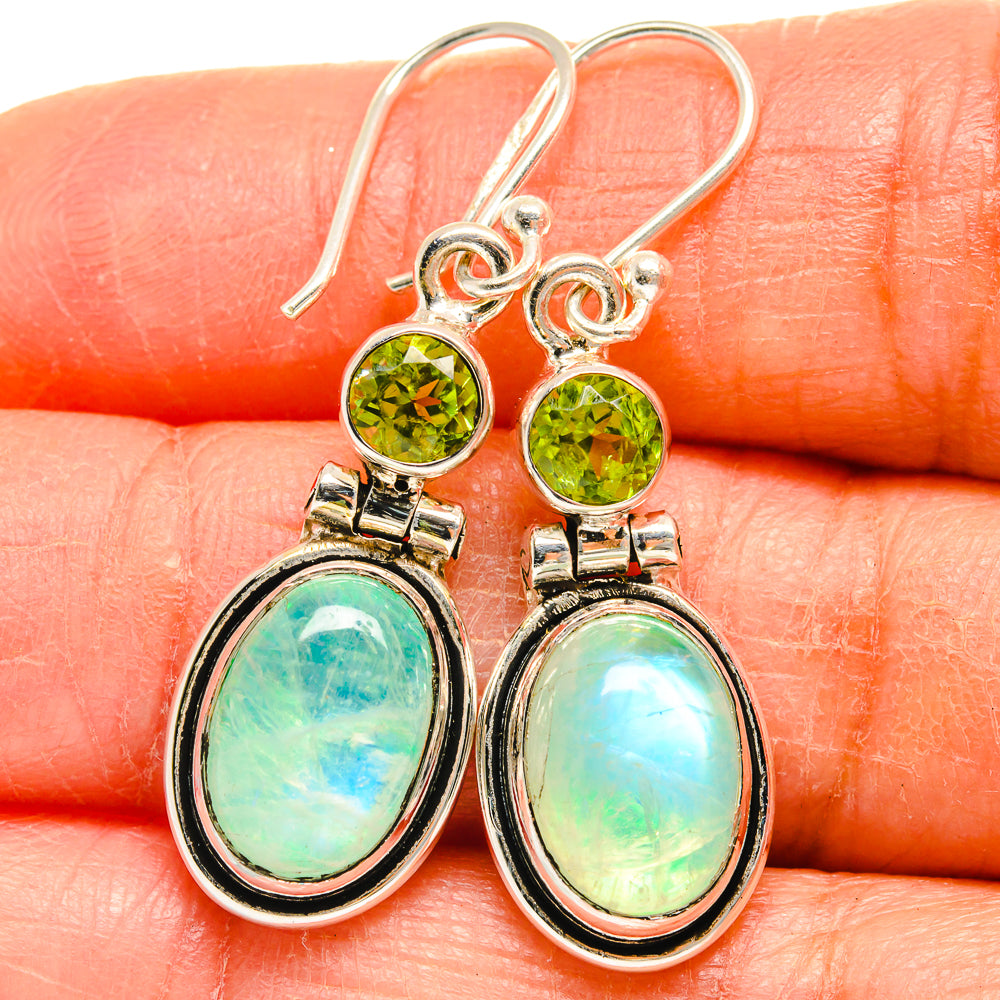 Green Moonstone Earrings handcrafted by Ana Silver Co - EARR424891