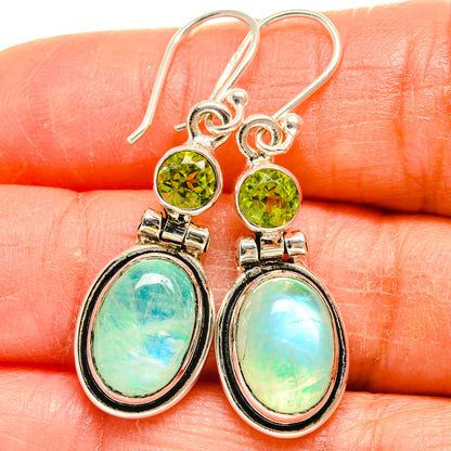 Green Moonstone Earrings handcrafted by Ana Silver Co - EARR424891