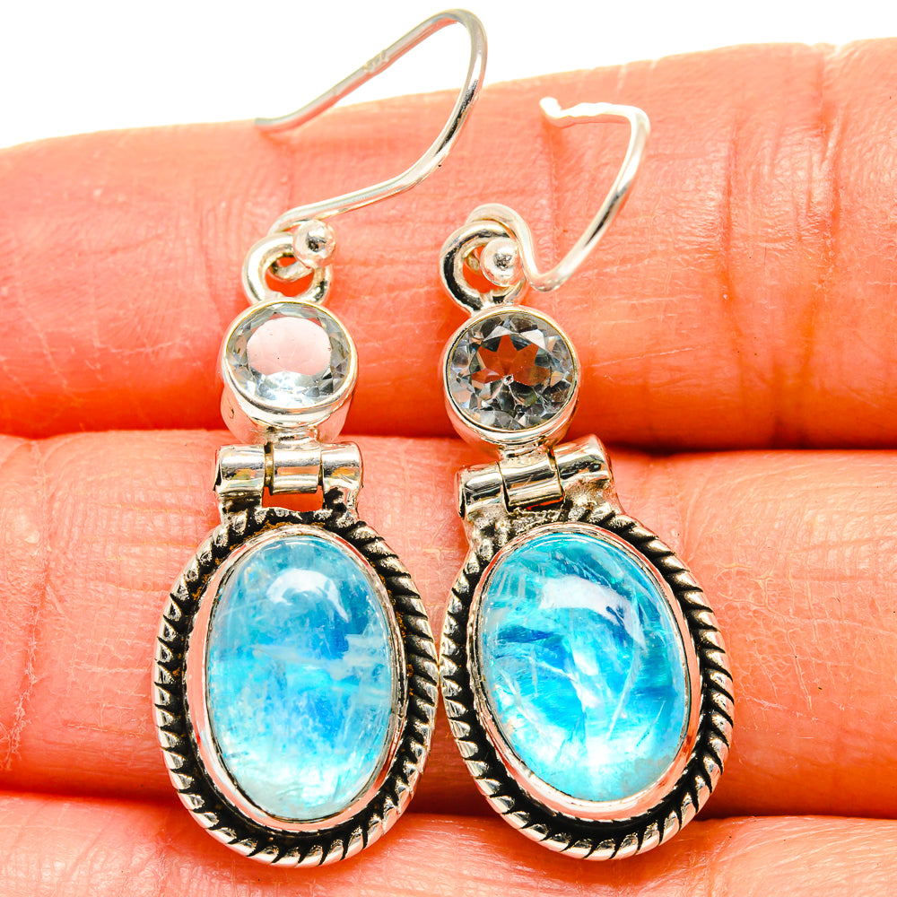 Rainbow Moonstone Earrings handcrafted by Ana Silver Co - EARR424894