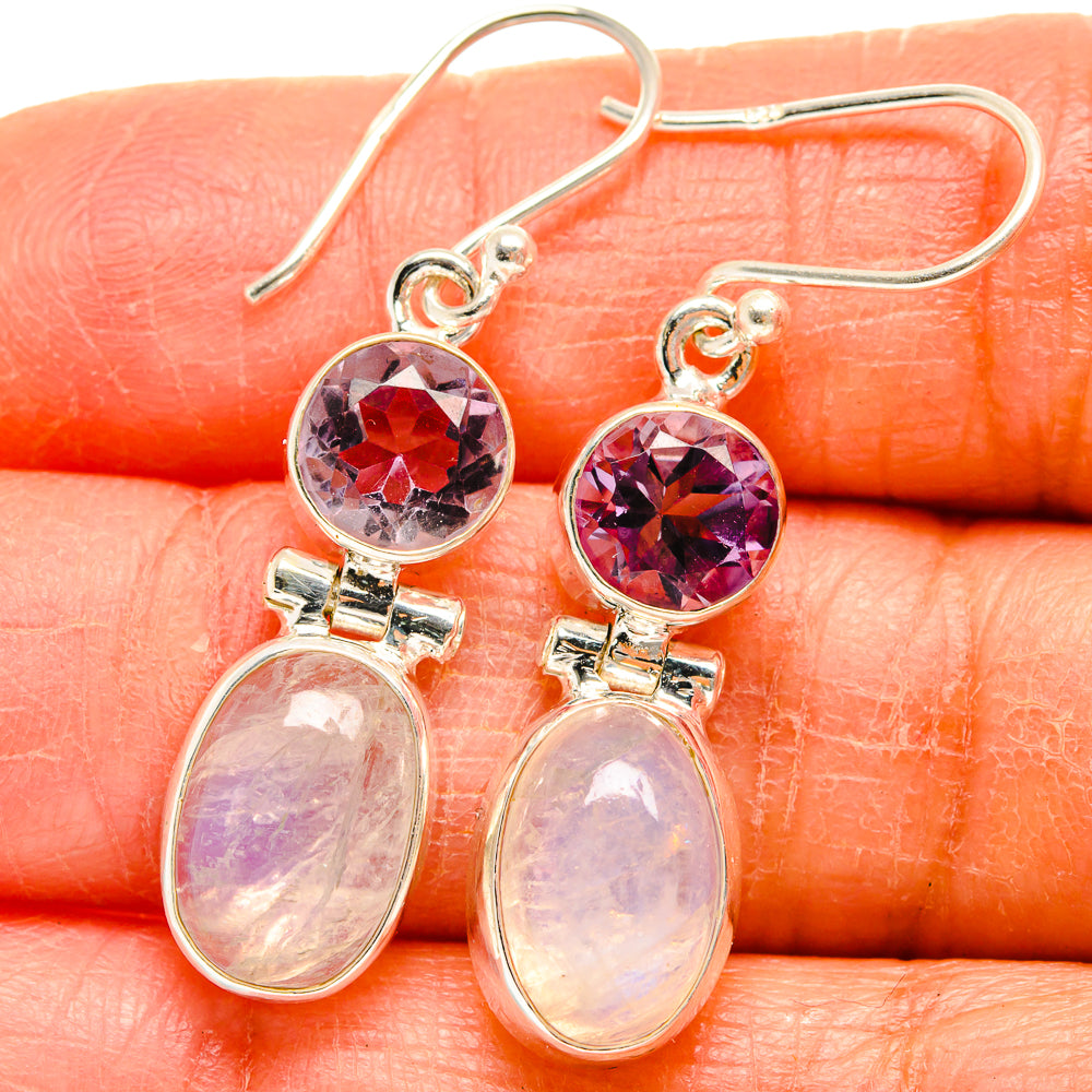 Rainbow Moonstone Earrings handcrafted by Ana Silver Co - EARR424897