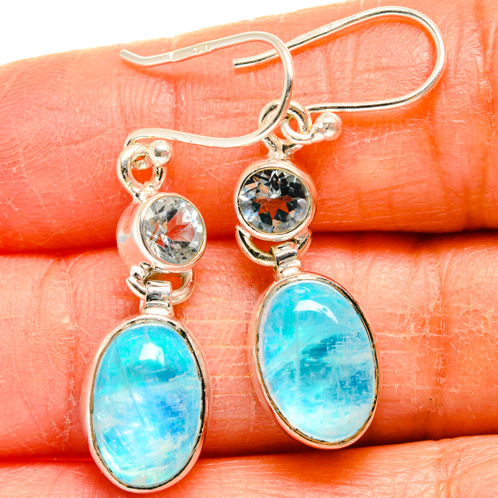 Rainbow Moonstone Earrings handcrafted by Ana Silver Co - EARR424900
