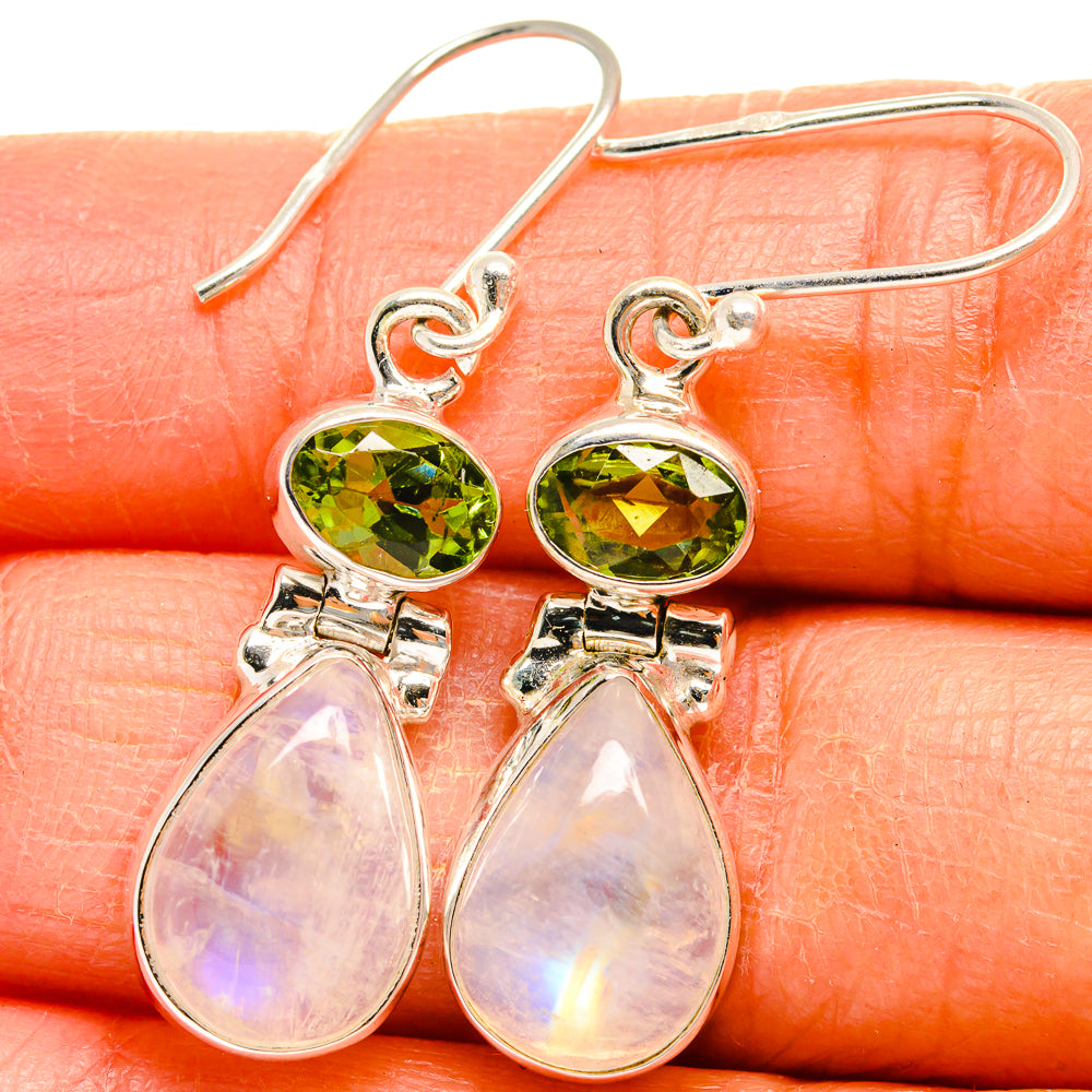 Rainbow Moonstone Earrings handcrafted by Ana Silver Co - EARR424901