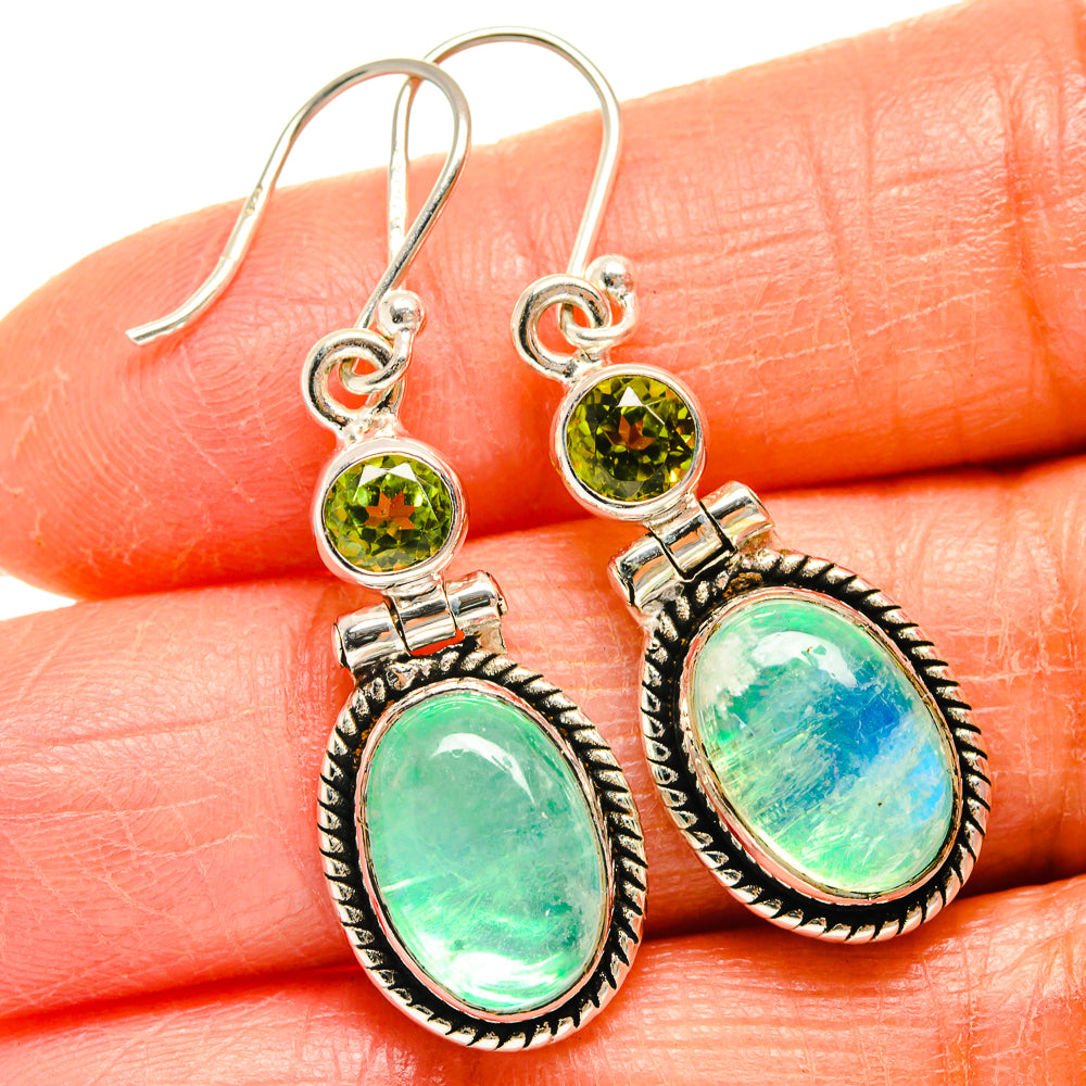 Green Moonstone Earrings handcrafted by Ana Silver Co - EARR424909