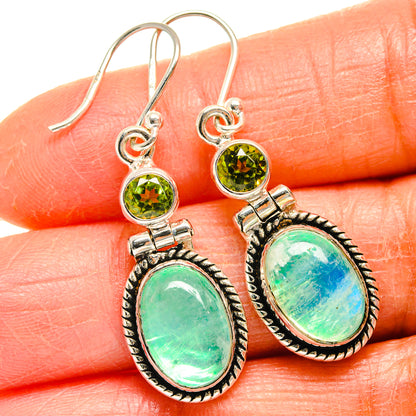Green Moonstone Earrings handcrafted by Ana Silver Co - EARR424909