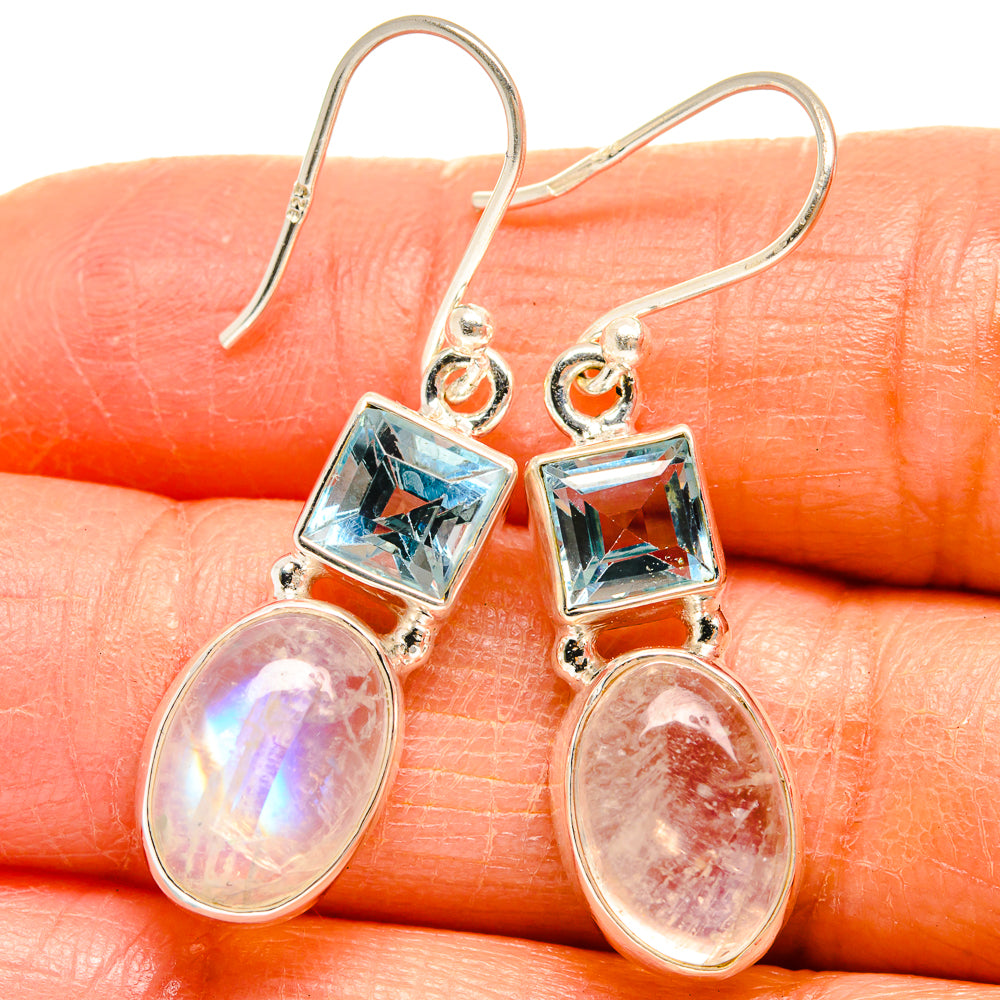 Rainbow Moonstone Earrings handcrafted by Ana Silver Co - EARR424911
