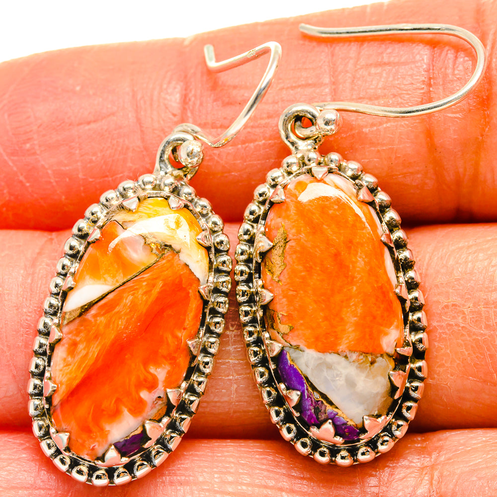 Spiny Oyster Turquoise Earrings handcrafted by Ana Silver Co - EARR424915