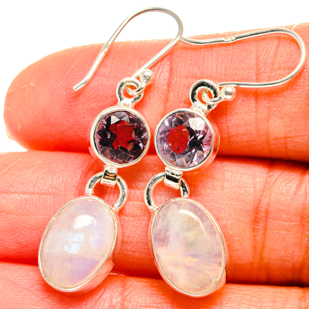 Rainbow Moonstone Earrings handcrafted by Ana Silver Co - EARR424922