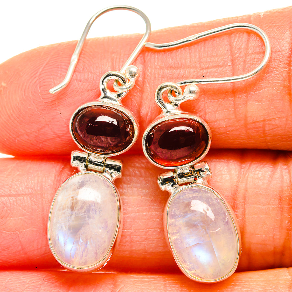 Rainbow Moonstone Earrings handcrafted by Ana Silver Co - EARR424923