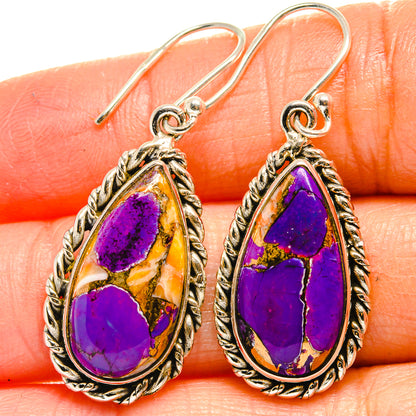 Purple Copper Composite Turquoise Earrings handcrafted by Ana Silver Co - EARR424925
