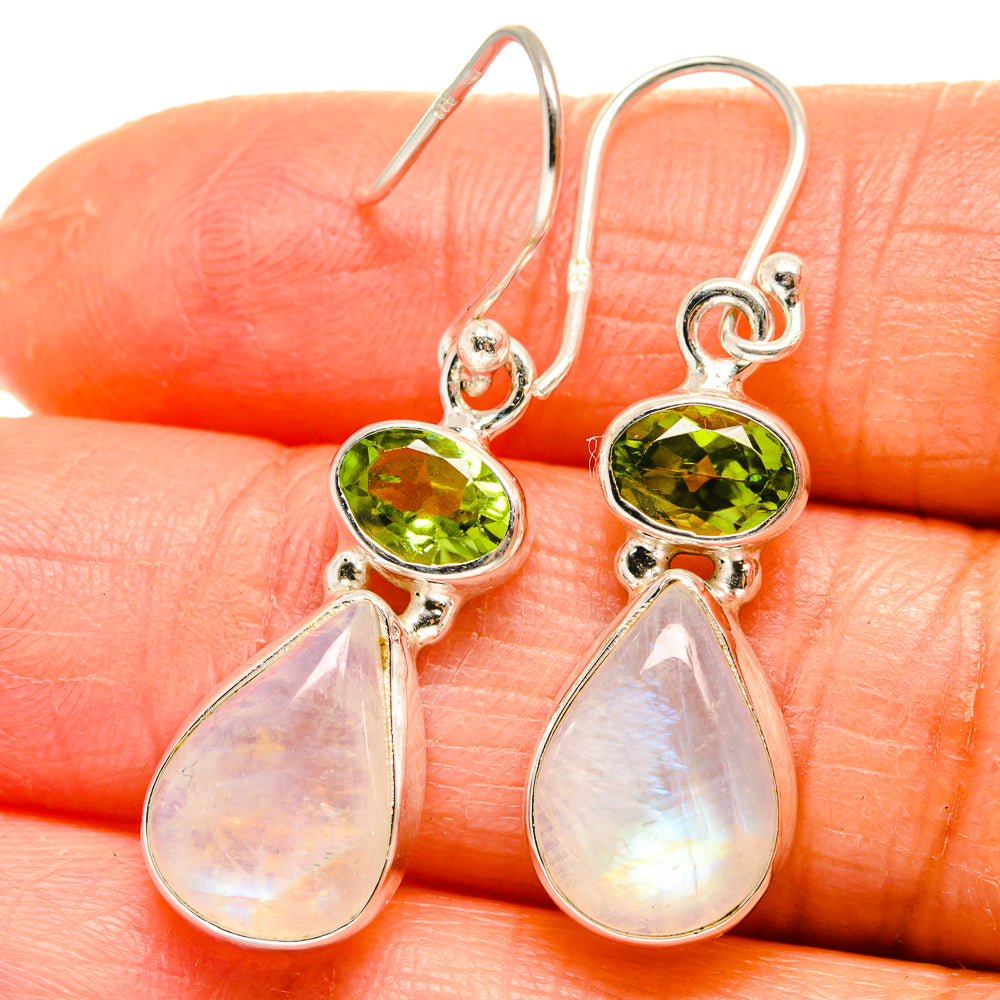 Rainbow Moonstone Earrings handcrafted by Ana Silver Co - EARR424932
