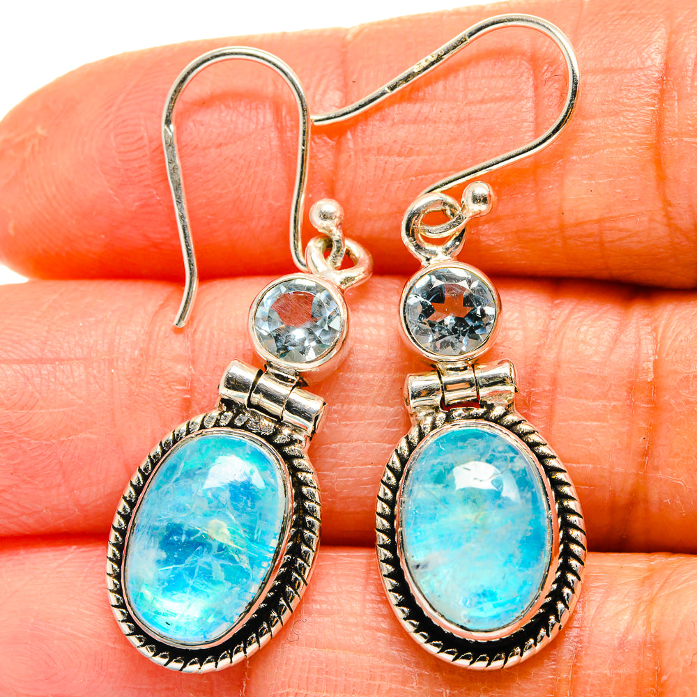 Rainbow Moonstone Earrings handcrafted by Ana Silver Co - EARR424934
