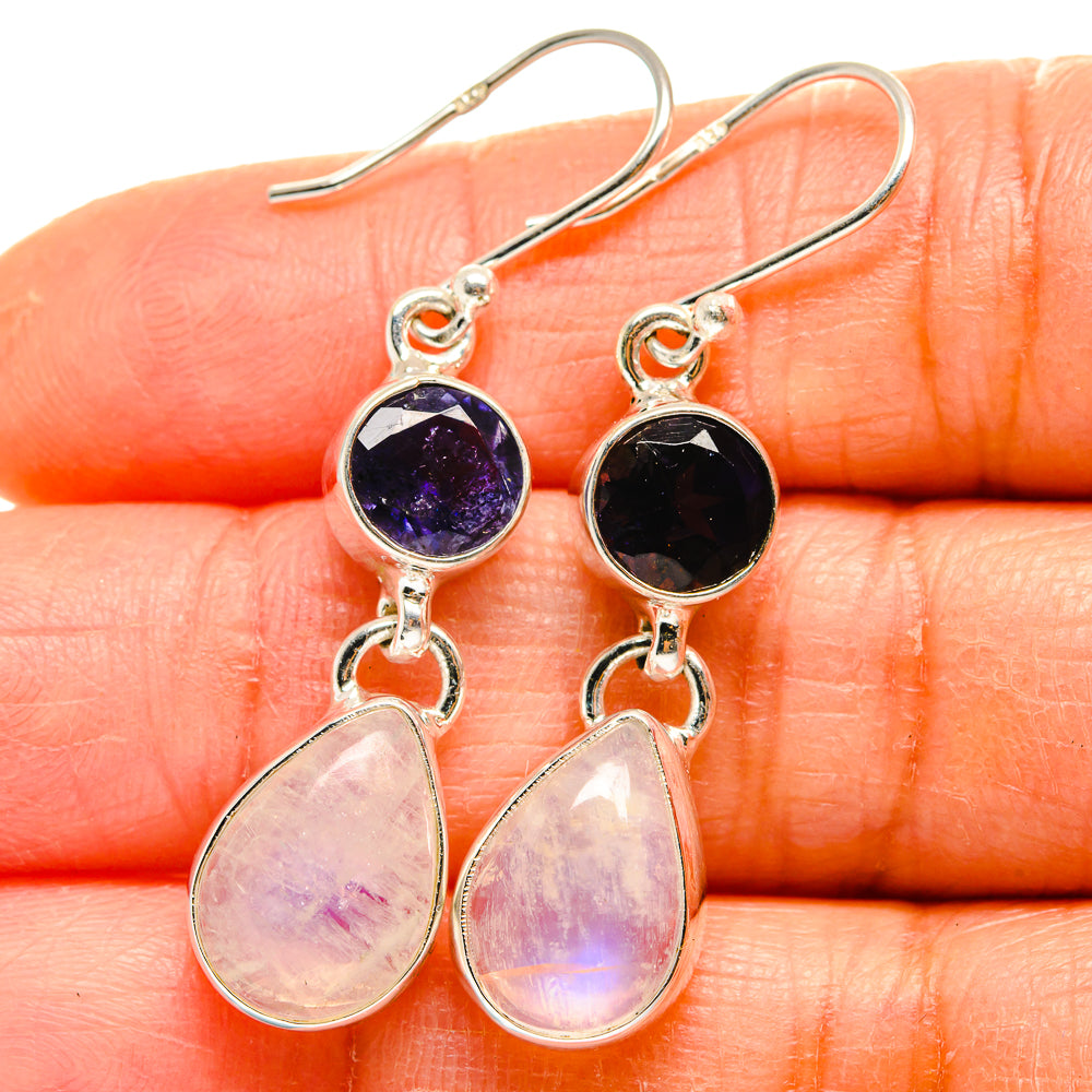 Rainbow Moonstone Earrings handcrafted by Ana Silver Co - EARR424943
