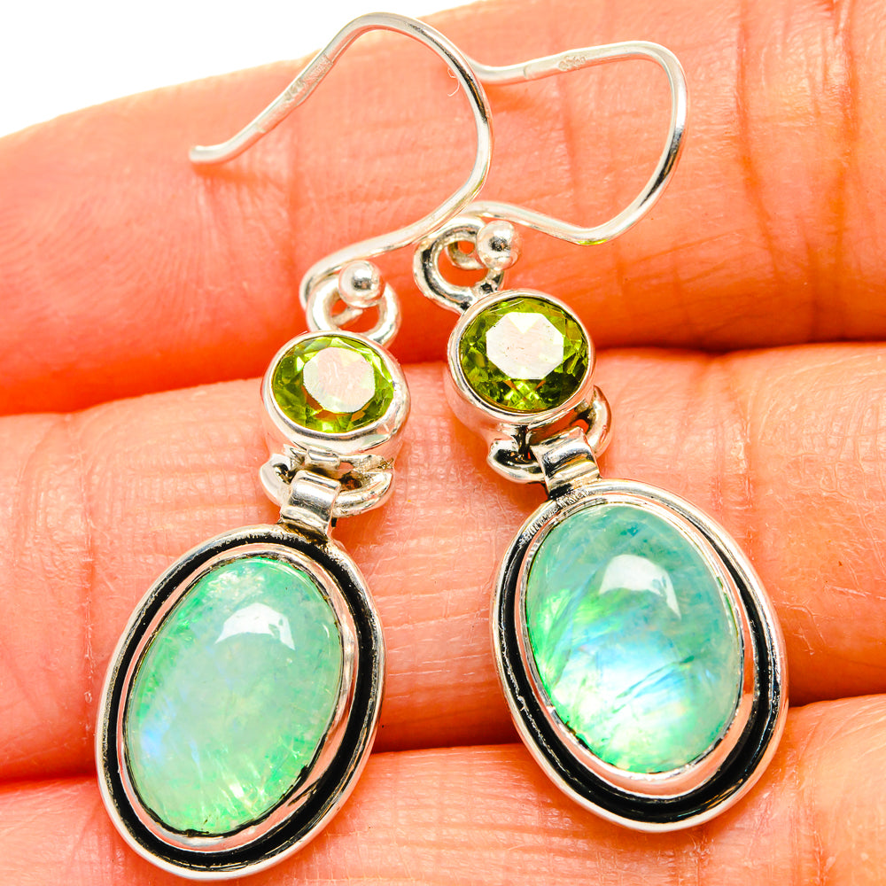 Green Moonstone Earrings handcrafted by Ana Silver Co - EARR424951