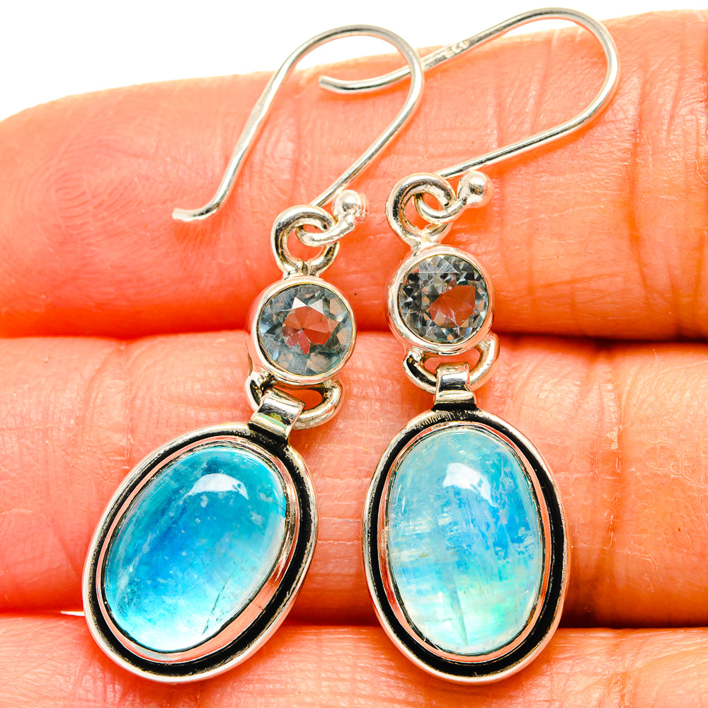 Rainbow Moonstone Earrings handcrafted by Ana Silver Co - EARR424952