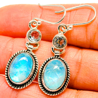 Rainbow Moonstone Earrings handcrafted by Ana Silver Co - EARR424955