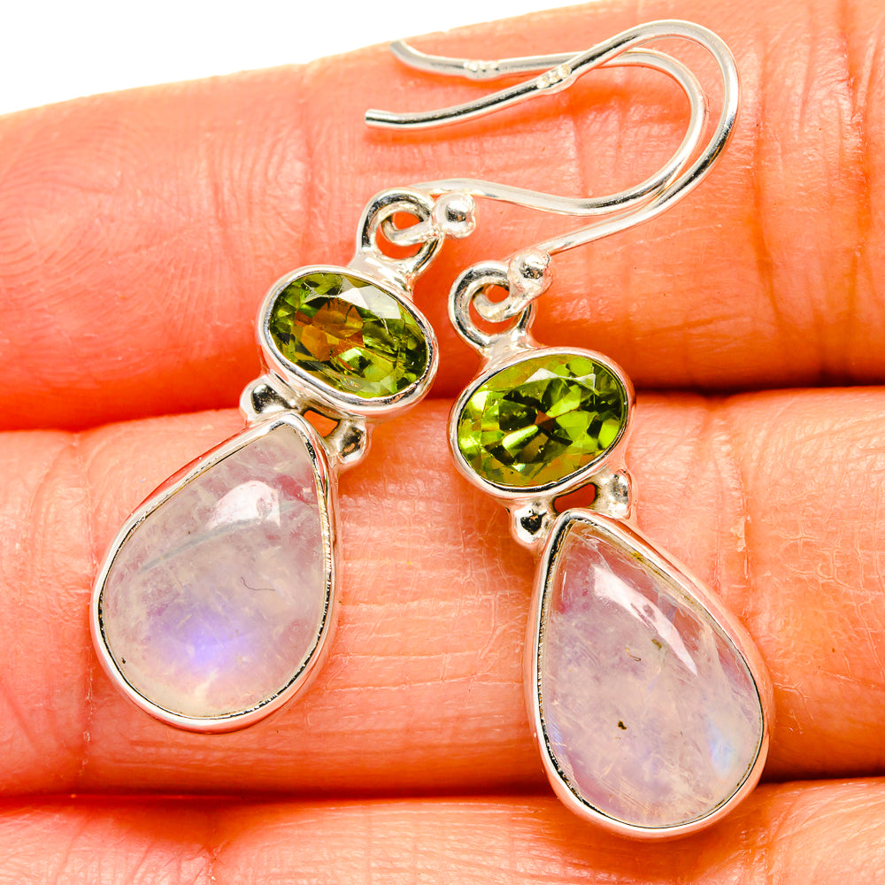 Rainbow Moonstone Earrings handcrafted by Ana Silver Co - EARR424956