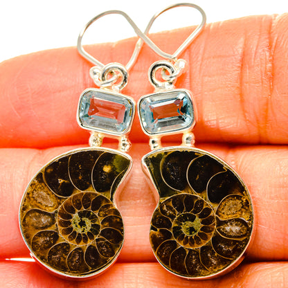 Ammonite Fossil Earrings handcrafted by Ana Silver Co - EARR424967