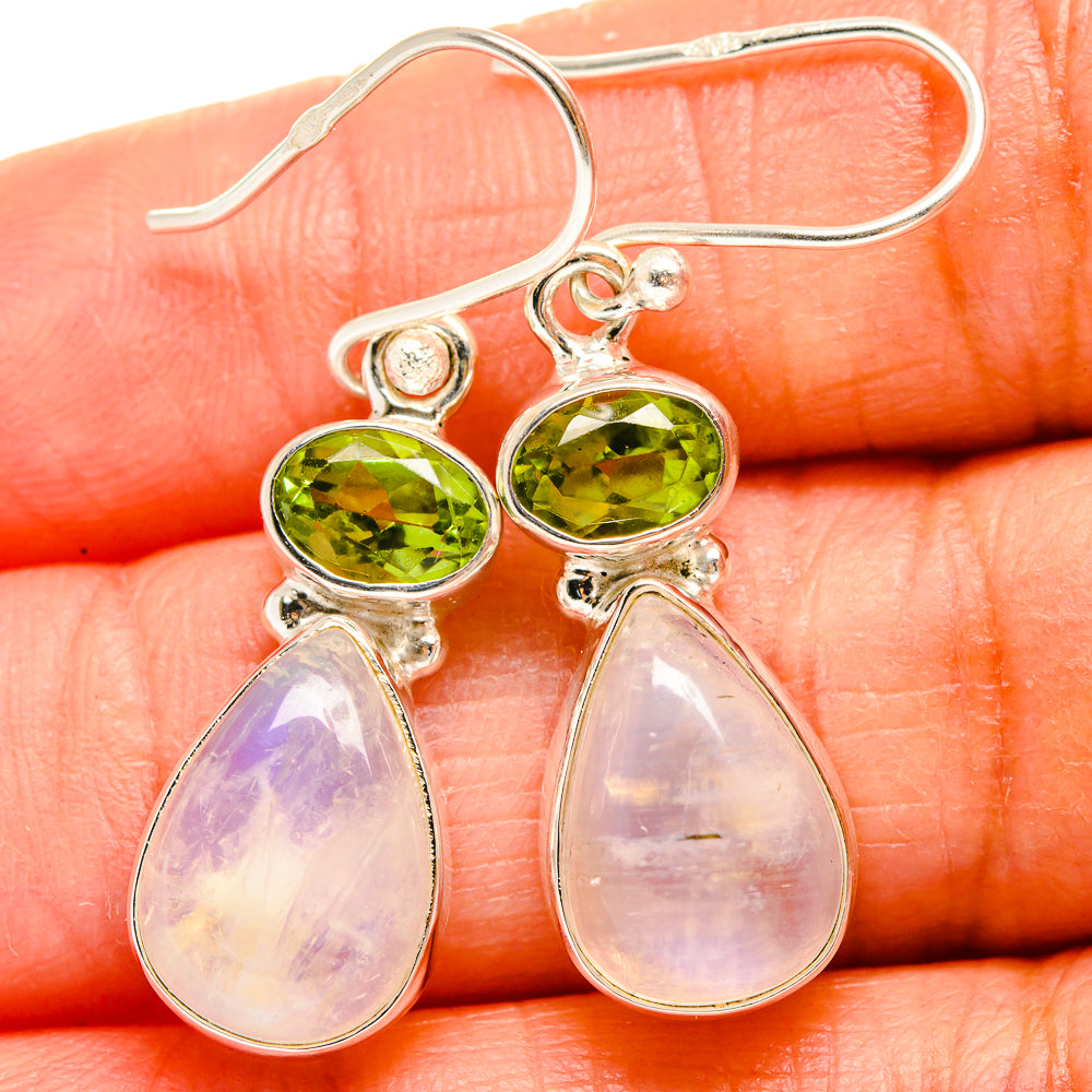 Rainbow Moonstone Earrings handcrafted by Ana Silver Co - EARR424974