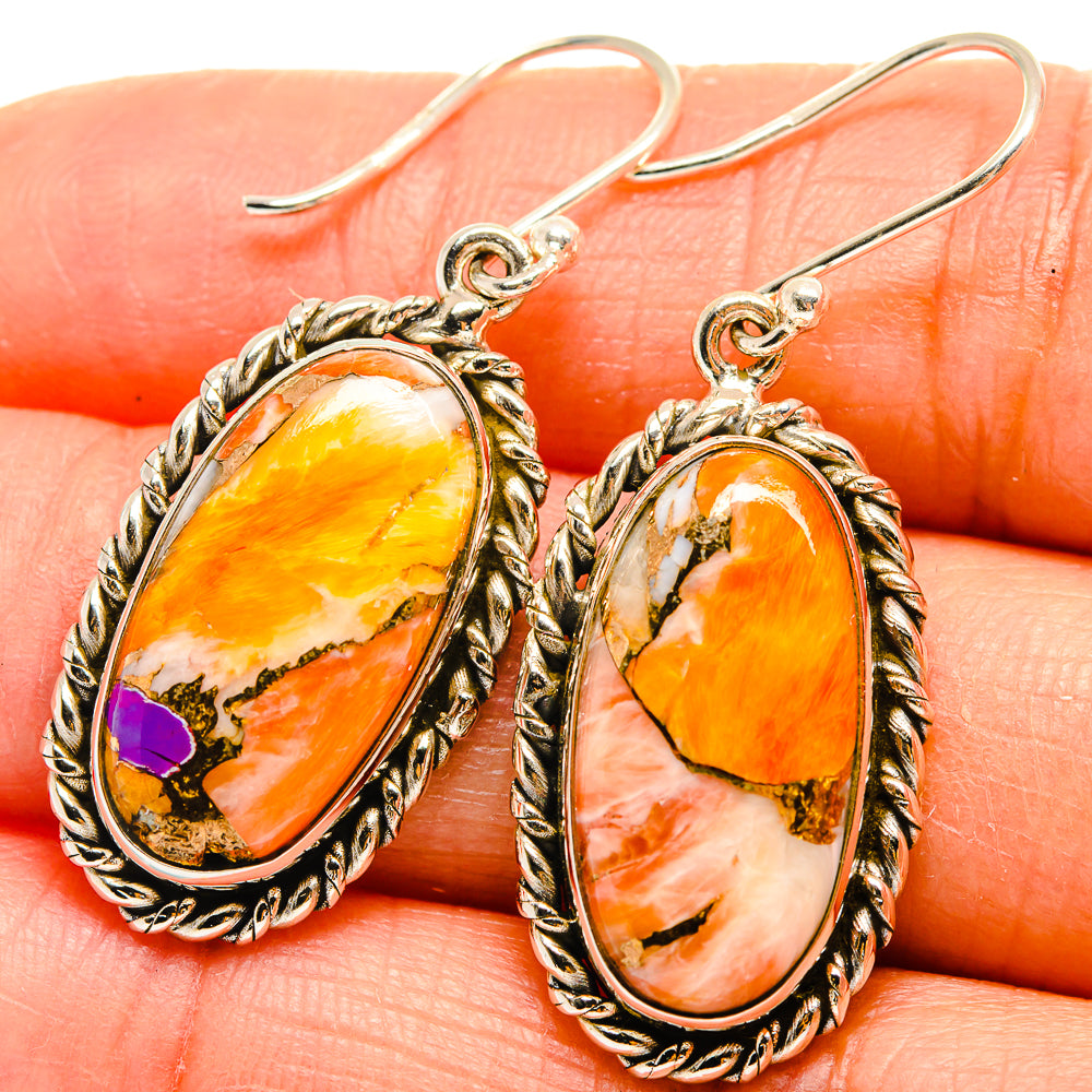 Spiny Oyster Turquoise Earrings handcrafted by Ana Silver Co - EARR424977