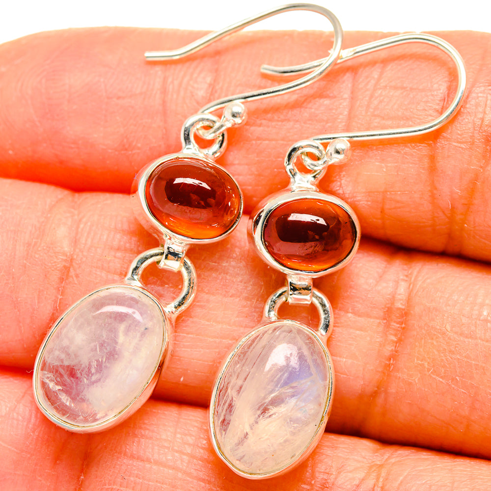 Rainbow Moonstone Earrings handcrafted by Ana Silver Co - EARR424979