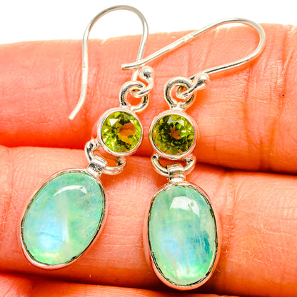 Green Moonstone Earrings handcrafted by Ana Silver Co - EARR424980