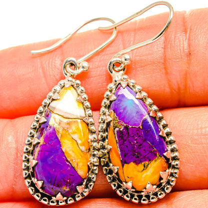 Spiny Oyster Turquoise Earrings handcrafted by Ana Silver Co - EARR424987