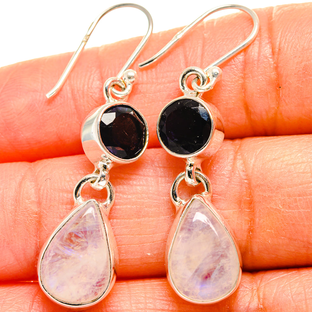 Rainbow Moonstone Earrings handcrafted by Ana Silver Co - EARR424989