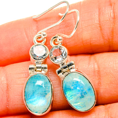 Rainbow Moonstone Earrings handcrafted by Ana Silver Co - EARR424992