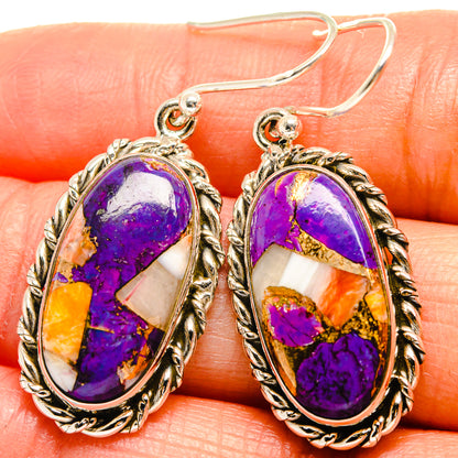 Spiny Oyster Turquoise Earrings handcrafted by Ana Silver Co - EARR424993