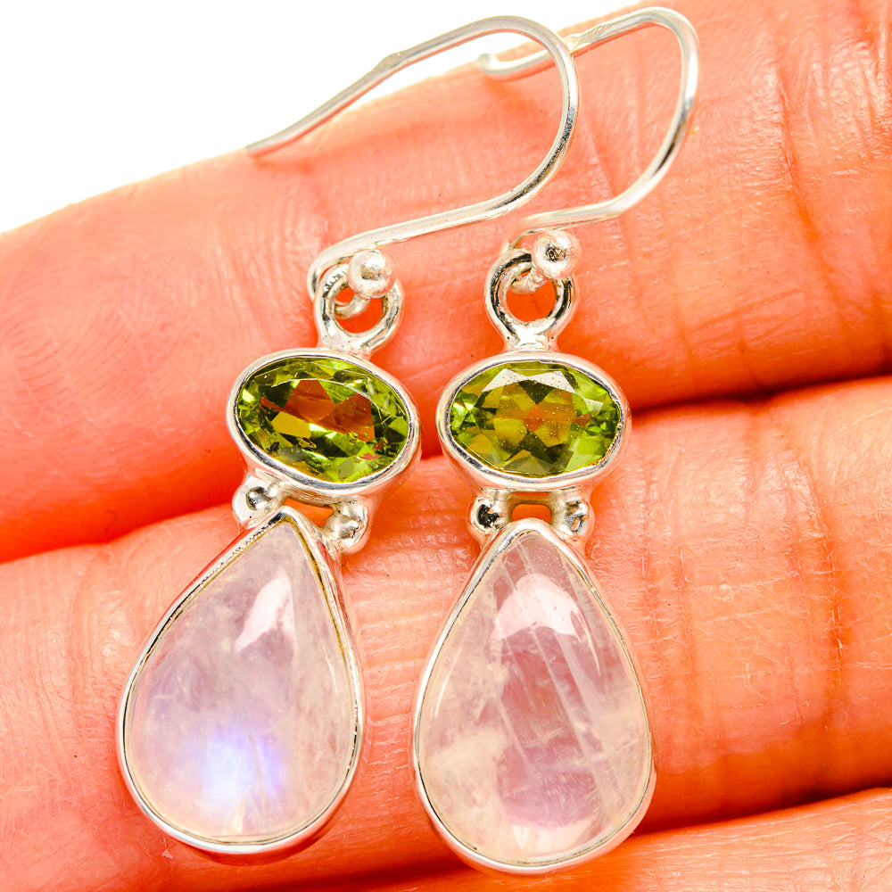 Rainbow Moonstone Earrings handcrafted by Ana Silver Co - EARR424994