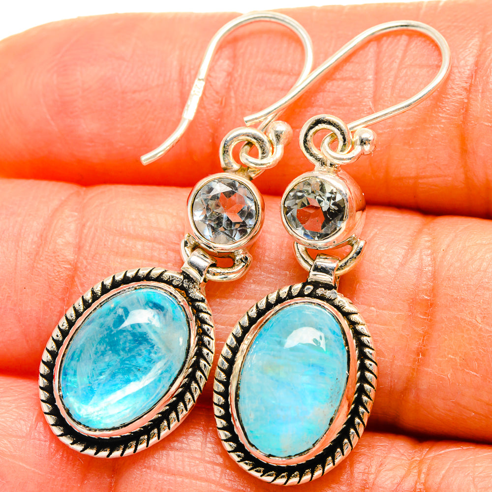 Rainbow Moonstone Earrings handcrafted by Ana Silver Co - EARR424996